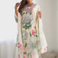 Georgette Floral Printed and Embroidery Straight Kurta with Pant & Dupatta