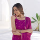 Silk Blend Foil Printed and Embroidery Lace Straight Kurta with Pant & Dupatta